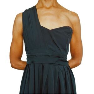 CHICME || SIZE XL || ASH BLACK || ONE SHOULDER HIGH-LOW MAXI DRESS